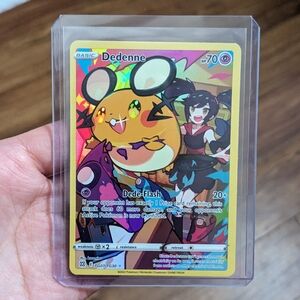 🌈 Dedenne Pokemon Card Brilliant Stars Trainer Gallery Rainbow Holo TG07 Card🌈
